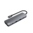 9-in-1 multiport hub space grey front side view