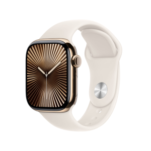 Pre-owned Apple Watch Series 10 GPS + Cellular 42mm Gold Titanium Case