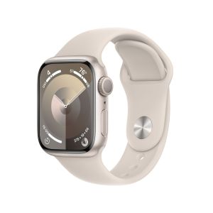 Side angle of the Pre-owned Apple Watch Series 9 GPS 45mm Starlight Aluminium Case