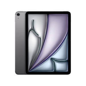 2x Pre-owned iPad Air 11-inch Wi-Fi + Cellular 256GB | Apple M2 | Space Grey showcasing the front and back view of the model.