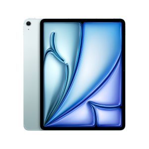2x Pre-owned iPad Air 13-inch Wi-Fi + Cellular 256GB | Apple M2 | Blue showcasing the front and back view of the iPad model.