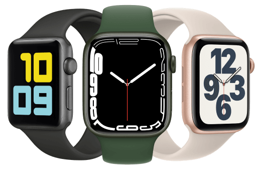 Three different Apple Watches