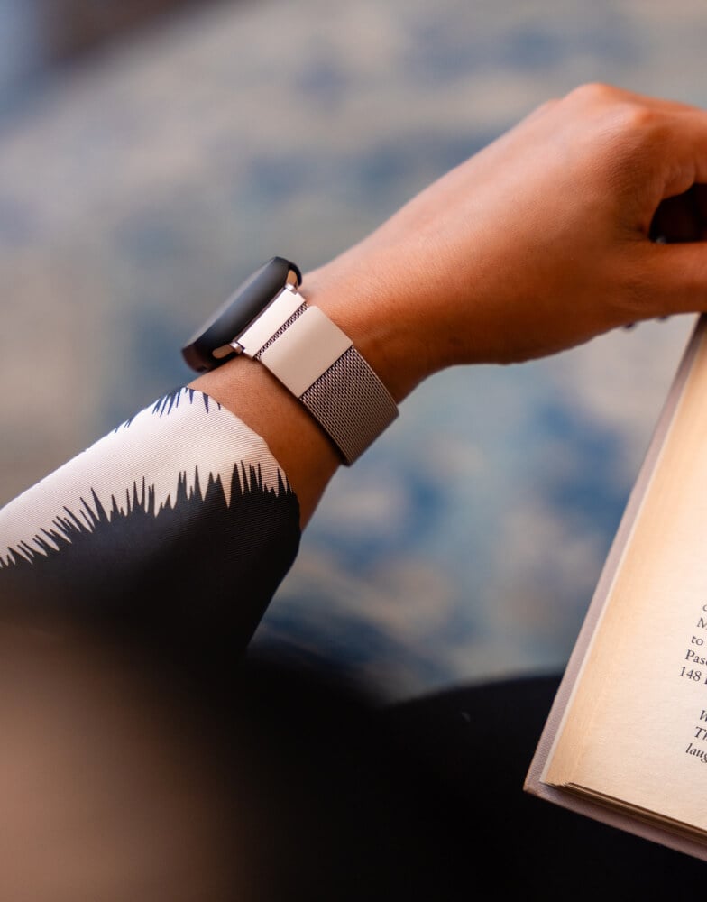 Person showing Apple Watch band