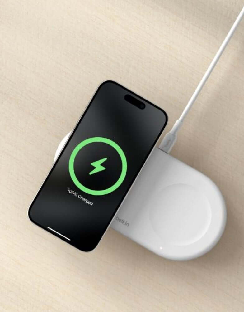 iPhone on wireless charger