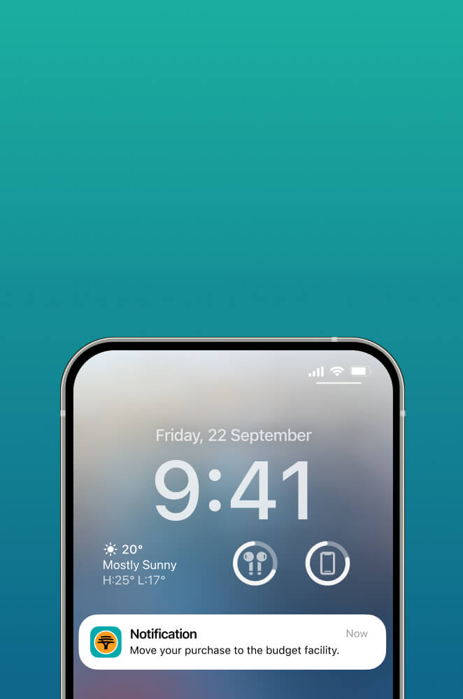 FNB notification on cellphone