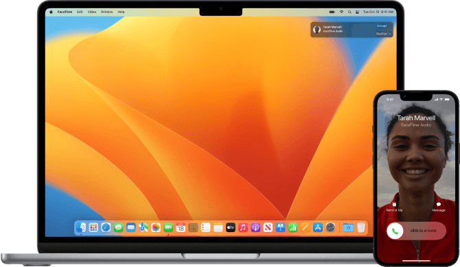 MacBook and iPhone
