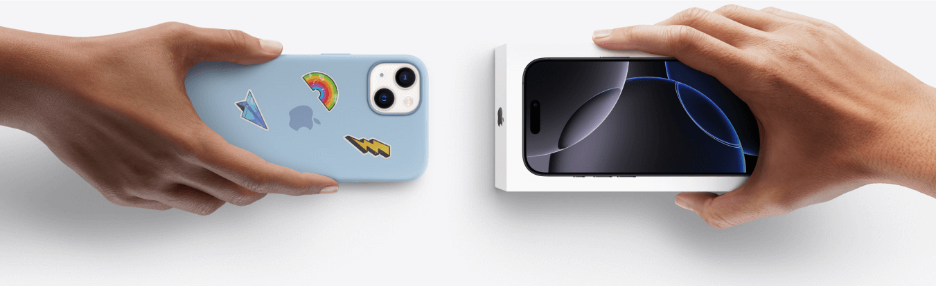 Hands holding iPhone's