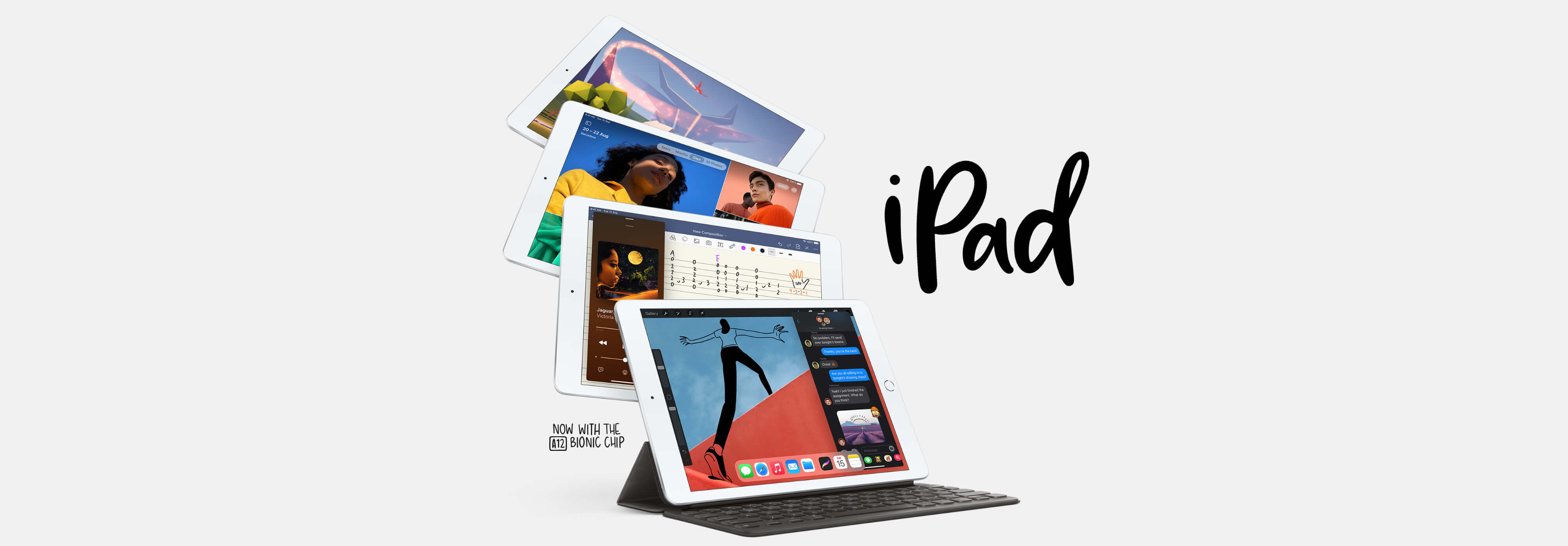 iPad 8th Generation - Delightfully capable, Surprisingly affordable. Now with the A12 Bionic chip and iPadOS 14.