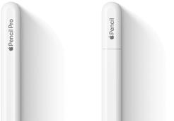 Apple Pencil Pro and Apple Pencil (USB-C) side by side