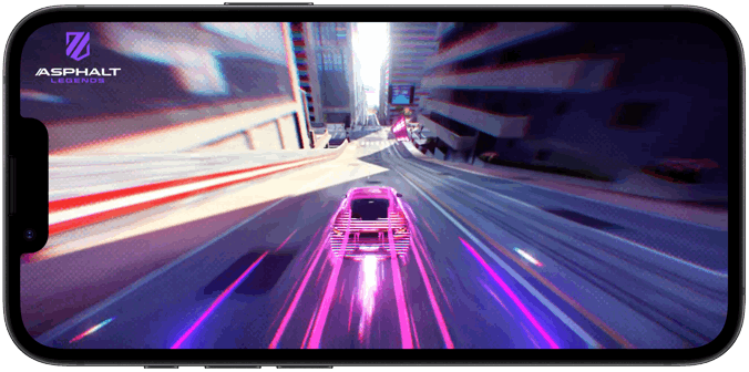 iPhone 17e showing a racing game being played