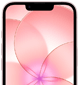 iPhone 17e, partial front exterior with Ceramic Shield 2, soft pink colour, showing wallpaper image of a pink flower