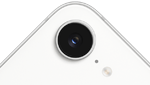 iPhone 17e, partial back exterior, white colour, Fusion camera at top